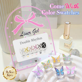 Display of Double Rhythm Gel Liner Polish Set with colour swatches