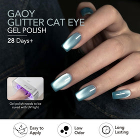 Display of GAOY Blue Cat Eye Gel Polish Set packaging