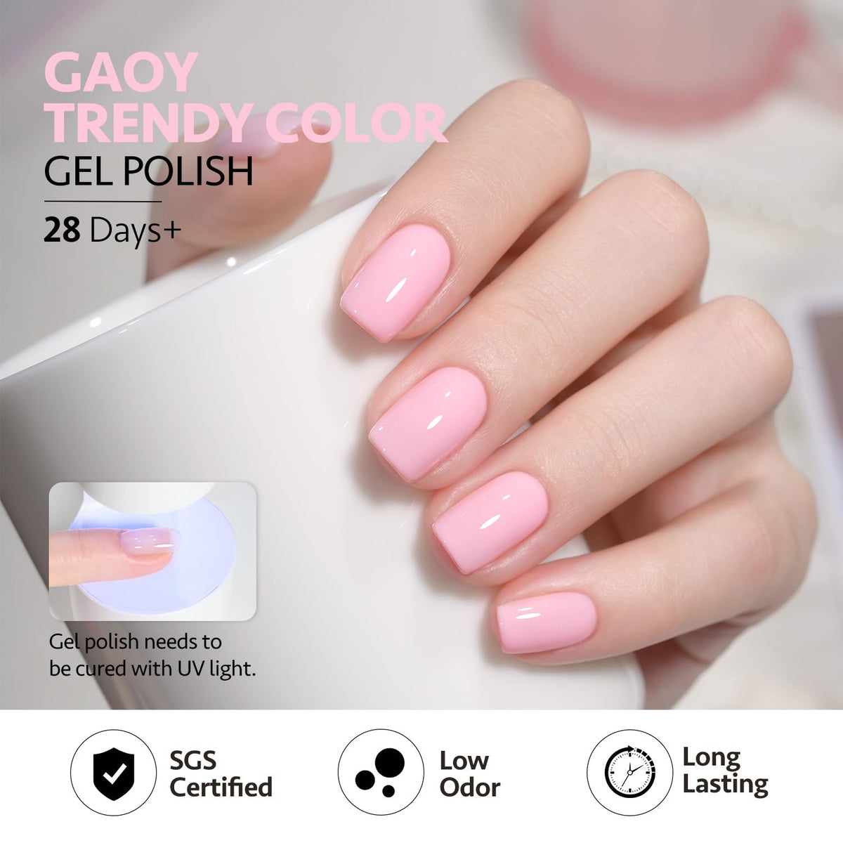 Display of GAOY gel nail polish set packaging