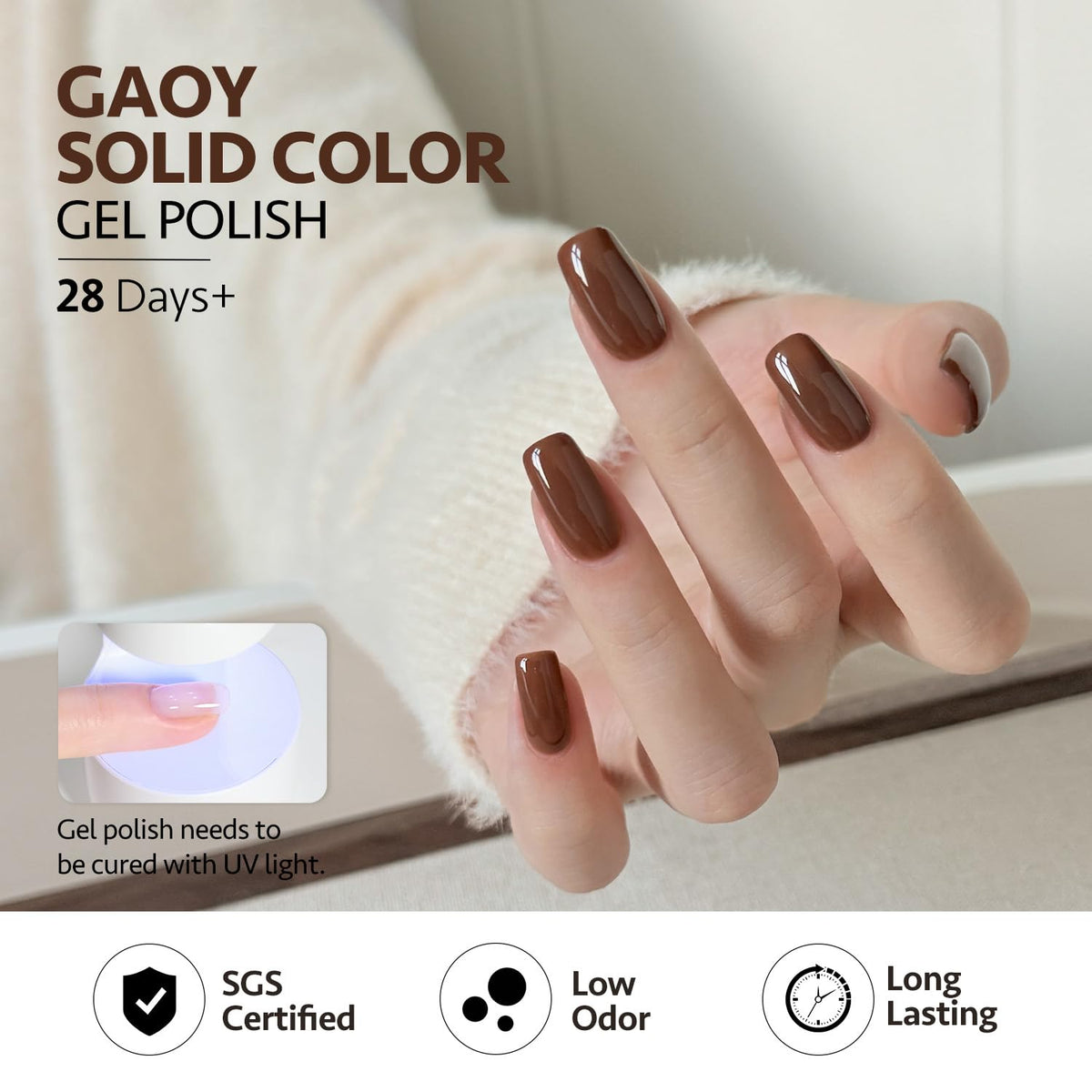 Display of GAOY gel nail polish set with all six colours