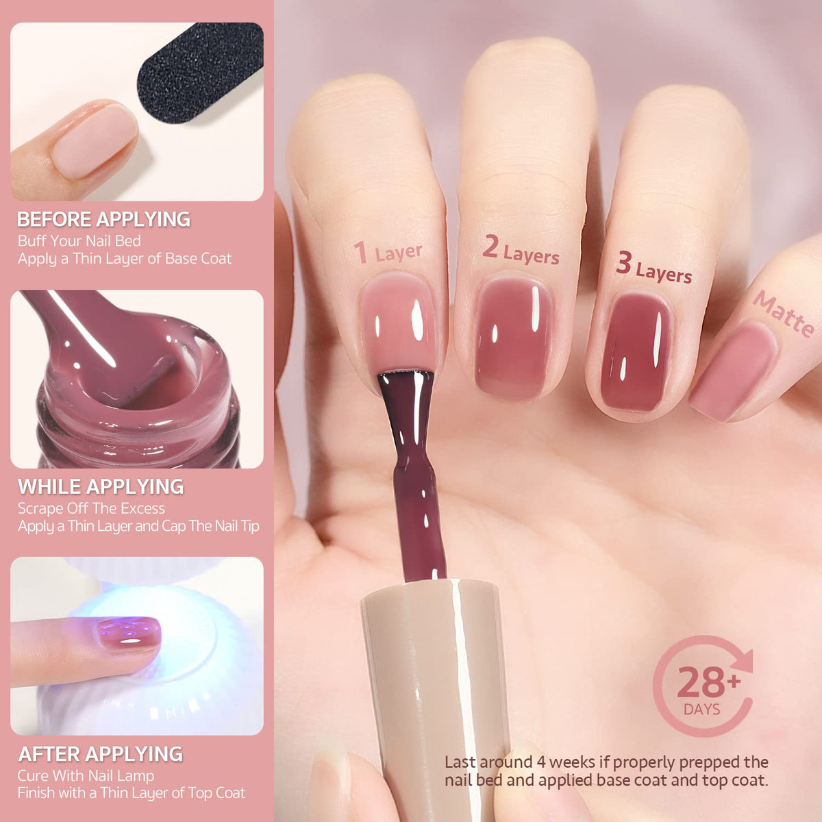 Display of GAOY gel polish colours on a nail art stand