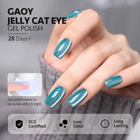 Display of GAOY Glitter Cat Eye Gel Nail Polish set packaging