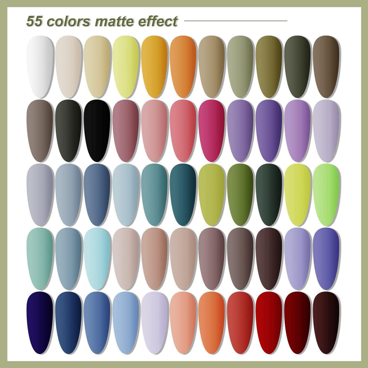 Display of JODSONE gel nail polish colours arranged aesthetically