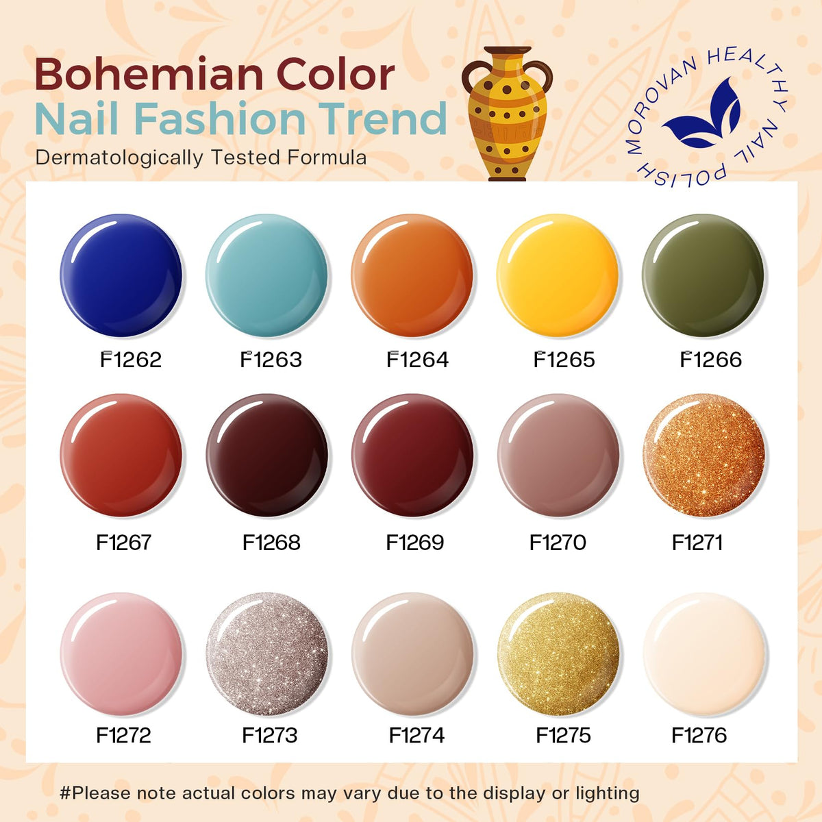 Display of Morovan nail polish set packaging