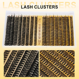 Display of QUEWEL lash clusters kit packaging