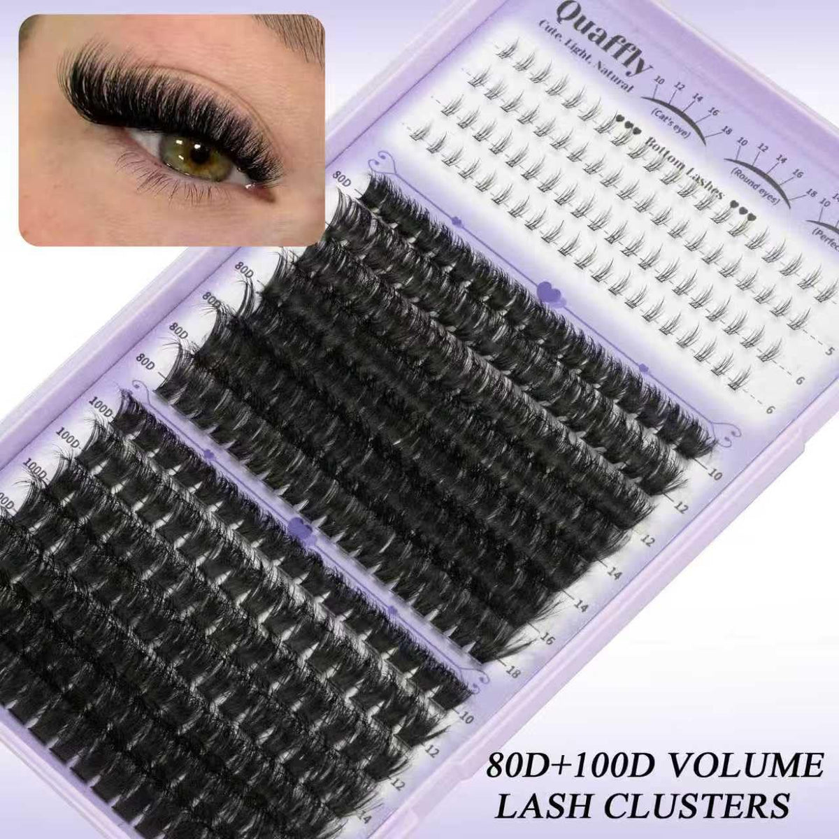 Display of upper and lower lashes in the QUAFFLY kit