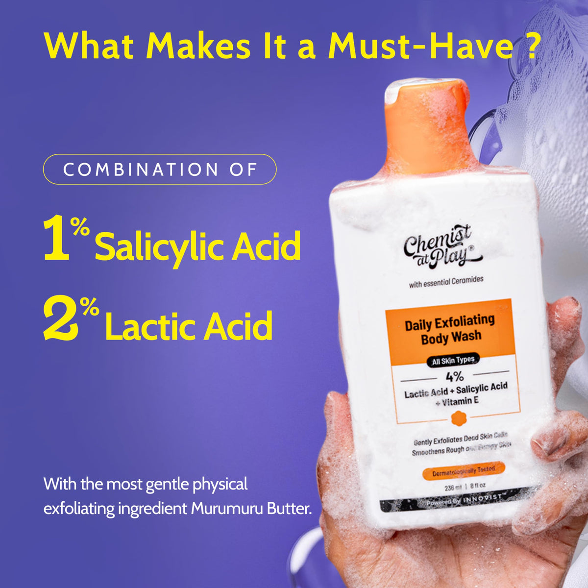 Dissolvable beads in Chemist at Play Exfoliating Body Wash