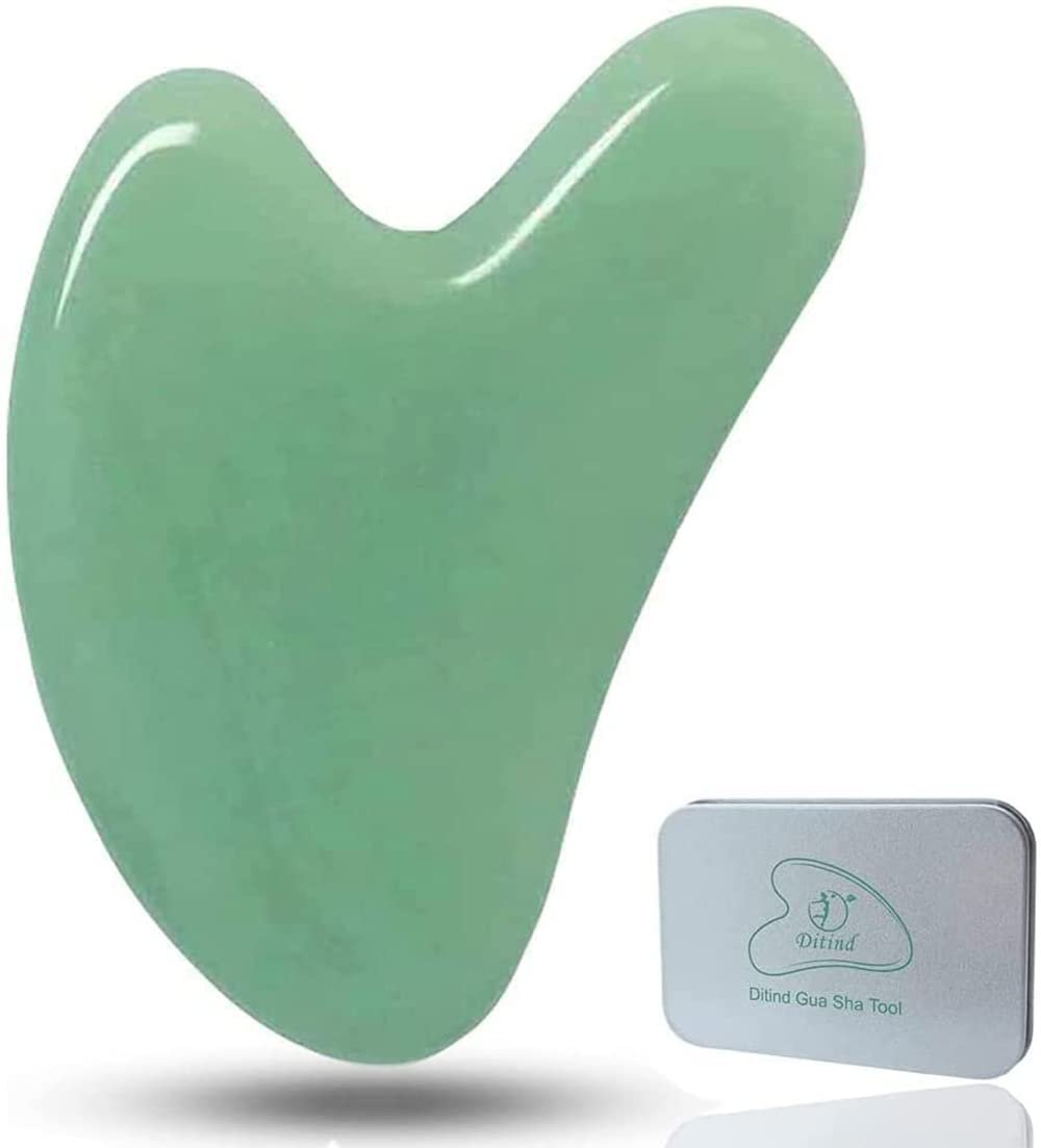Ditind Gua Sha Jade Stone Massage Tool front view