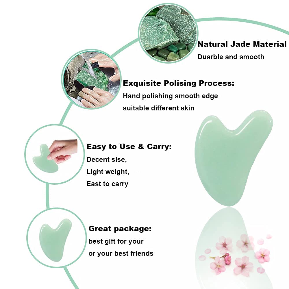 Ditind Gua Sha Jade Stone Massage Tool in packaging