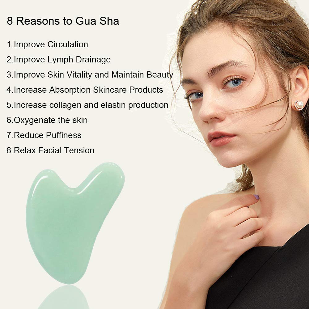 Ditind Gua Sha Jade Stone Massage Tool side view