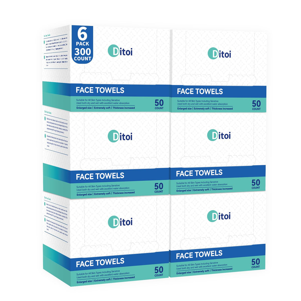Ditoi Disposable Face Towels XXL 300 Count front view