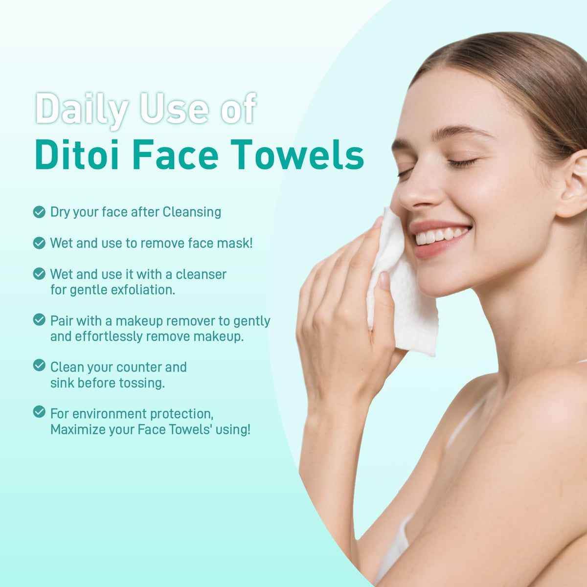 Ditoi Face Towels XXL side view showcasing two-sided texture