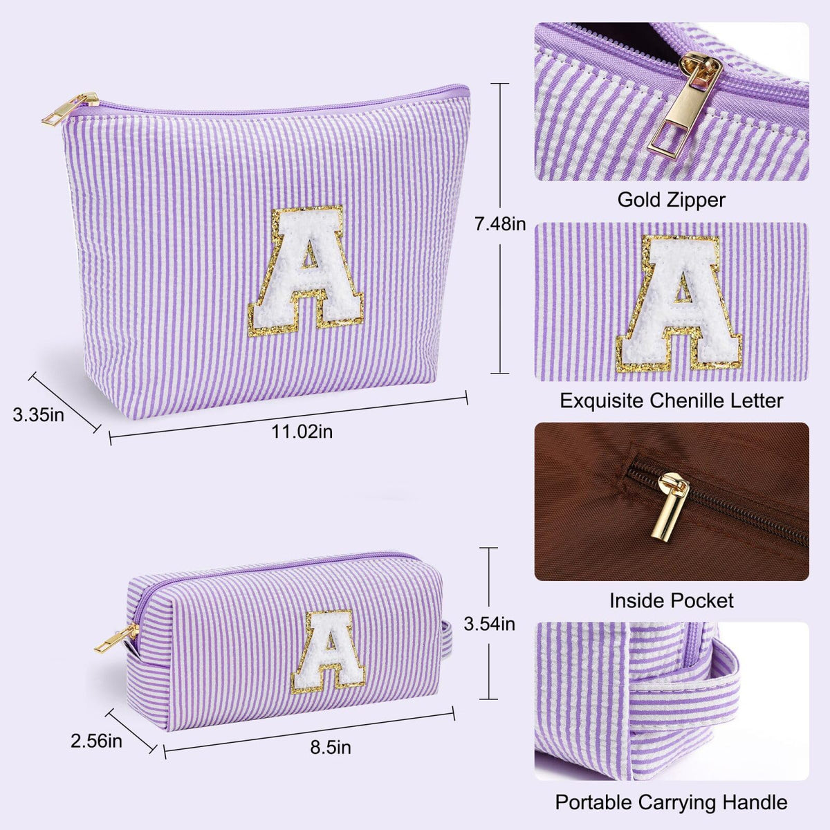 Diverse colours of YOOLIFE makeup bags including blue and green