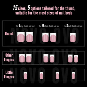 Diverse shapes of NOVO OVO nail tips displayed