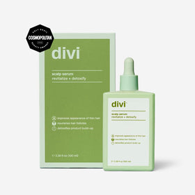divi Scalp Serum 100 ml bottle with ingredients list