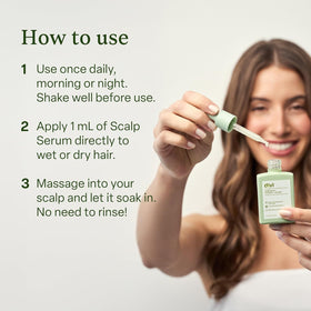 divi Scalp Serum 30ml showing serum texture on hand