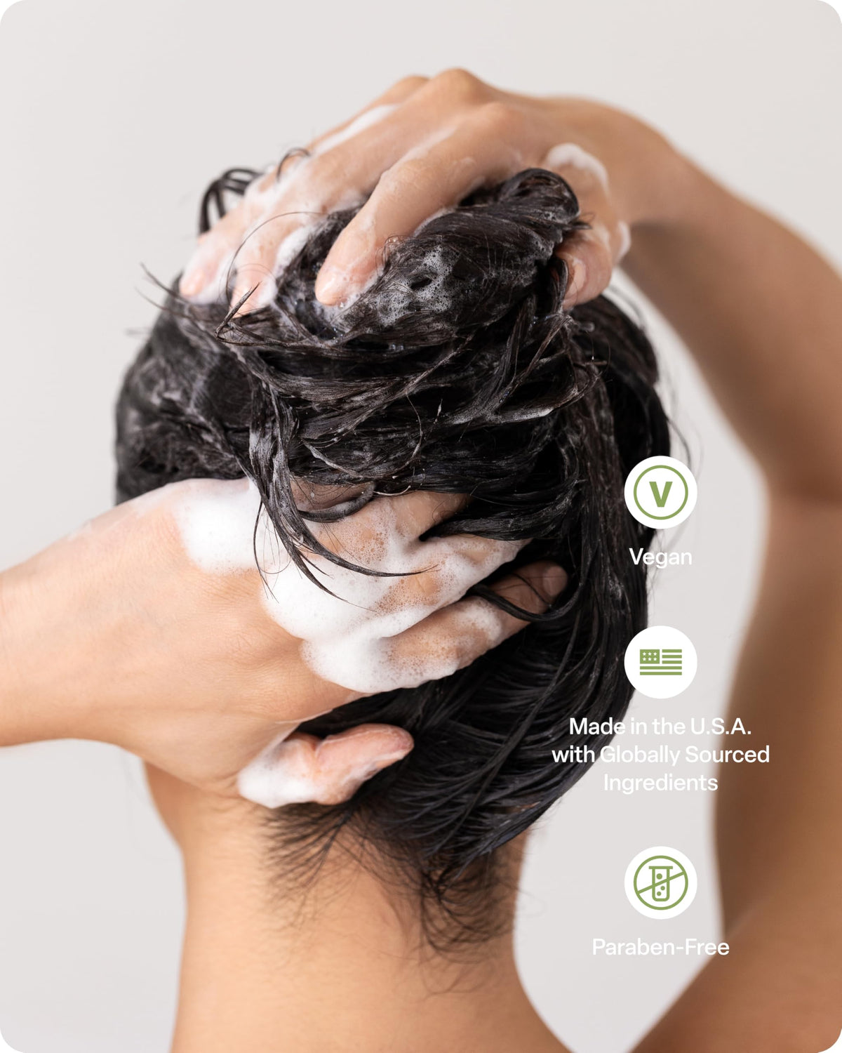divi Volumizing Conditioner applied to hair