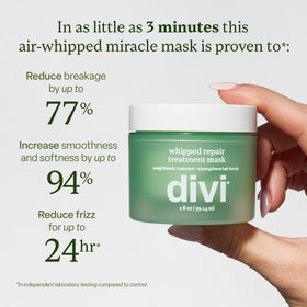 Divi Whipped Repair Hair Mask application on hair