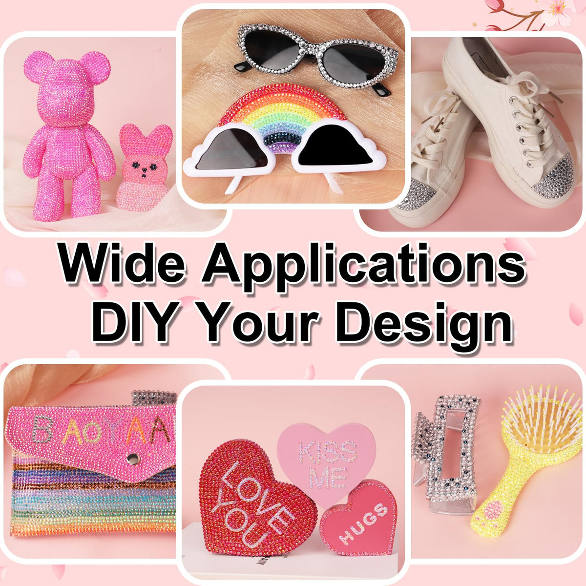 DIY project using rhinestones on a phone case