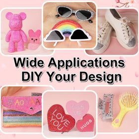 DIY project using rhinestones on a phone case