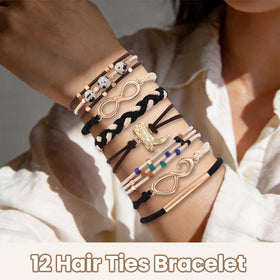 DIYDEC Boho Hair Ties set on a table with accessories