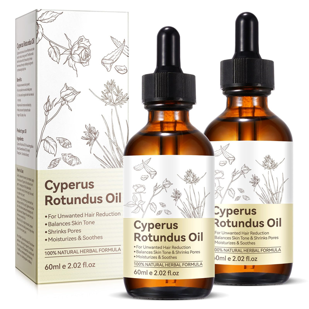 DLOMFVFQ Cyperus Rotundus Oil 2 Pack front view