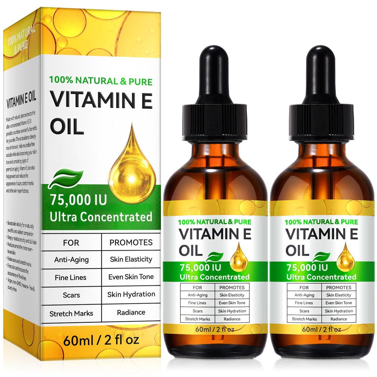 DLOMFVFQ Vitamin E Oil 75,000 IU front view bottle