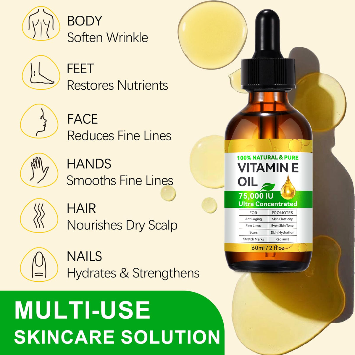 DLOMFVFQ Vitamin E Oil for nails