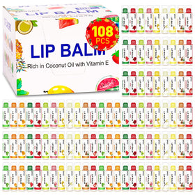 Dmsky 108 Pack Lip Balm bulk display with assorted flavours
