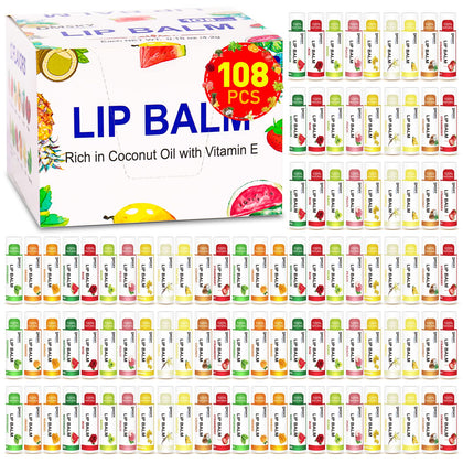 Dmsky 108 Pack Lip Balm bulk display with assorted flavours
