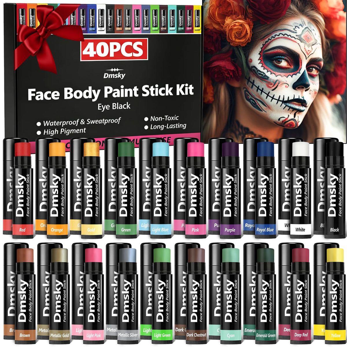 Dmsky Eye Black Sports Stick Kit with 40 packs in various colors