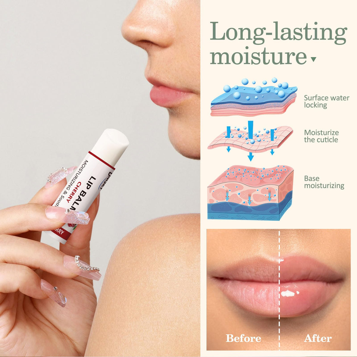 Dmsky lip balm mint flavour tube close-up