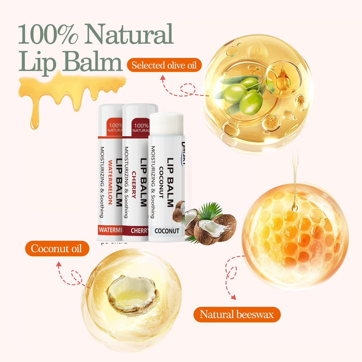 Dmsky Lip Balm showing watermelon flavour stick