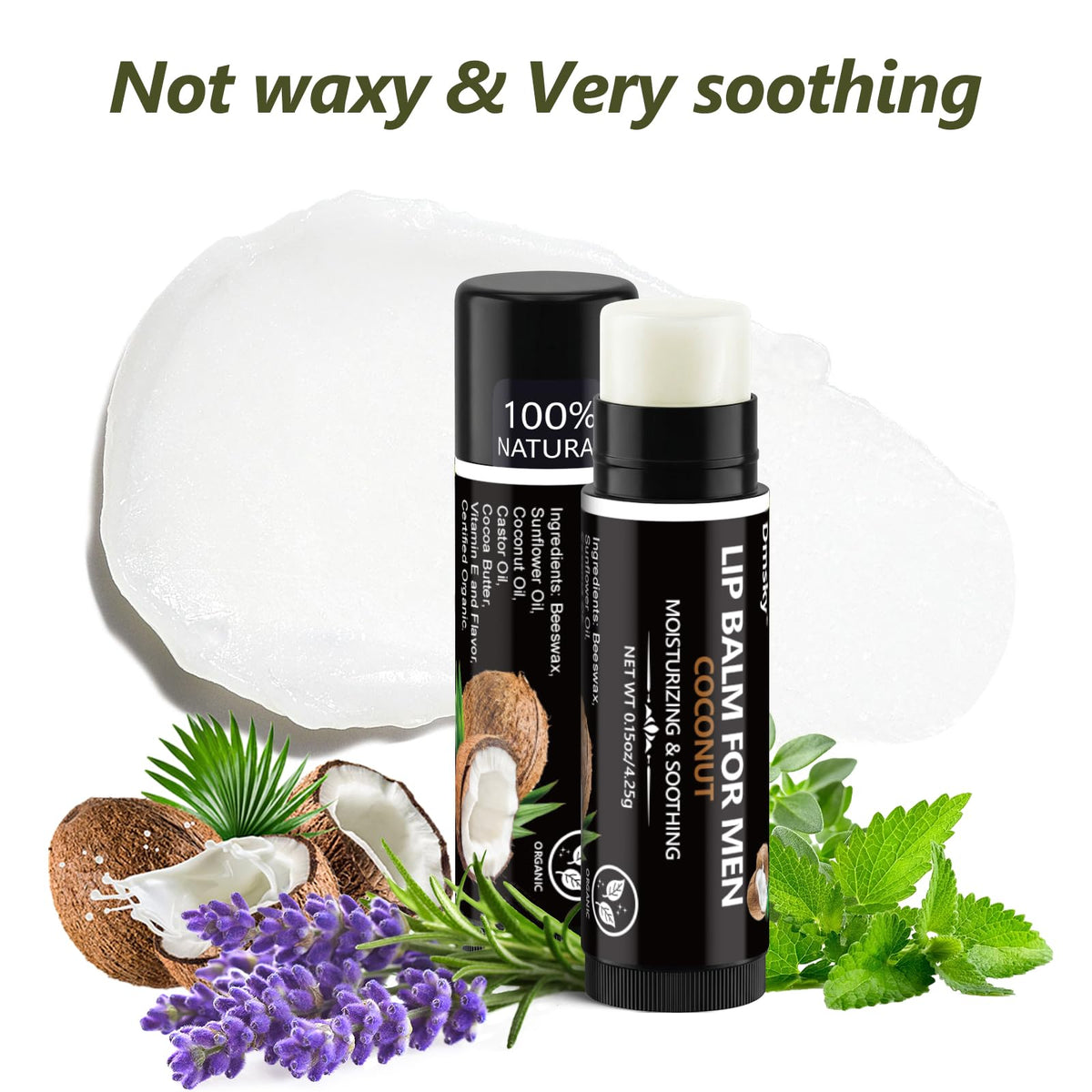 Dmsky unscented lip balm tube showcasing size
