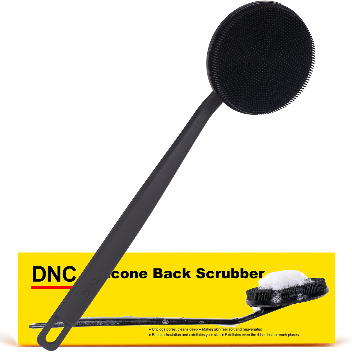 DNC Back Scrubber silicone shower brush front view
