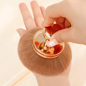 docolor Extra Large Kabuki Body Brush side view showing rose gold handle