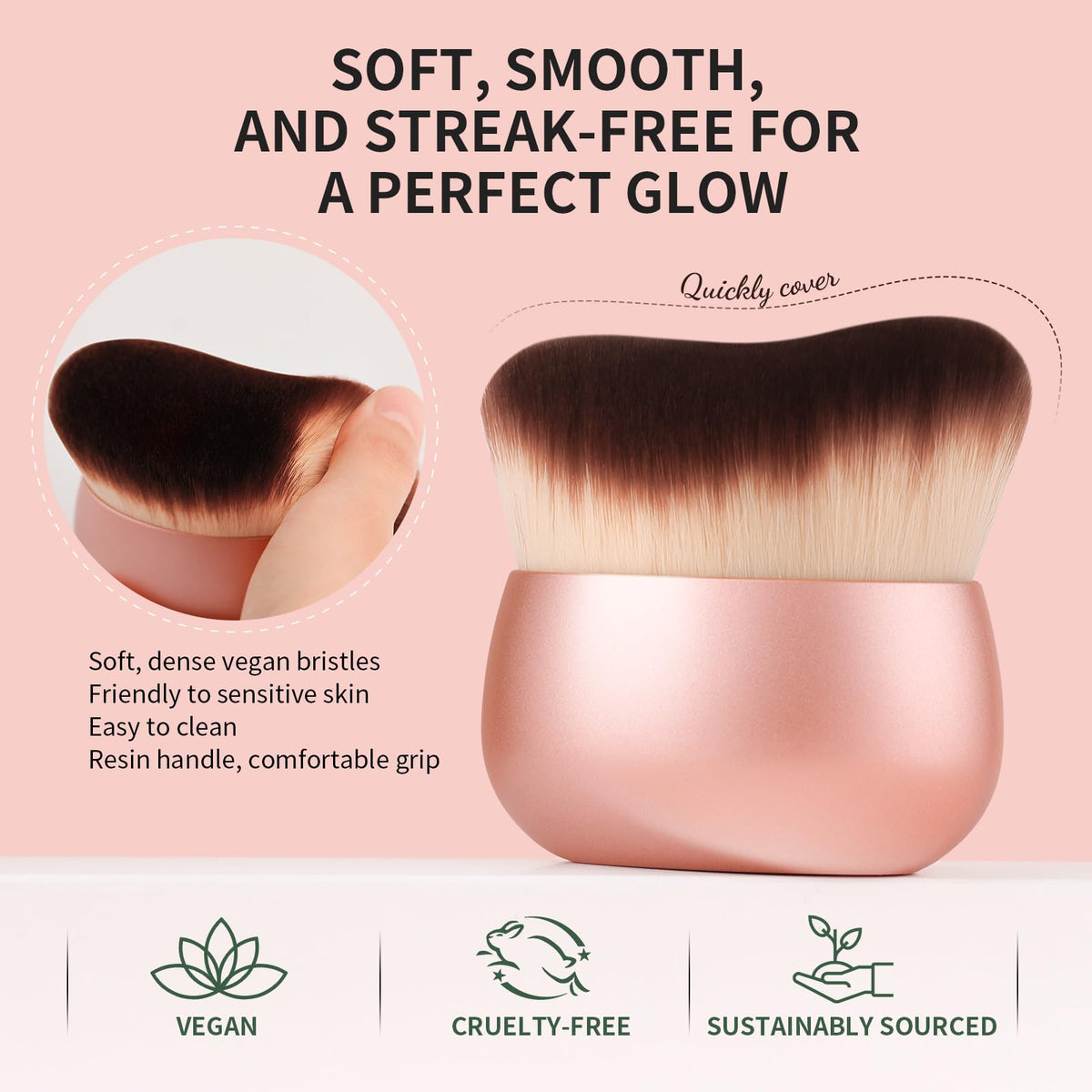 docolor Extra Large Self Tanner Brush being used for makeup application