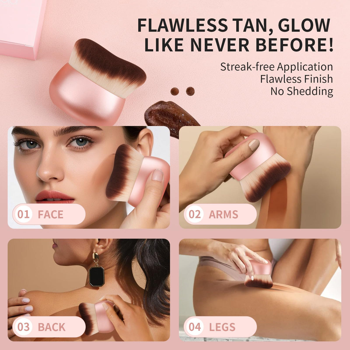 docolor Extra Large Self Tanner Brush with dense bristles close-up