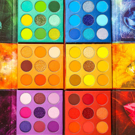 docolor eyeshadow palette in a makeup setup with brushes
