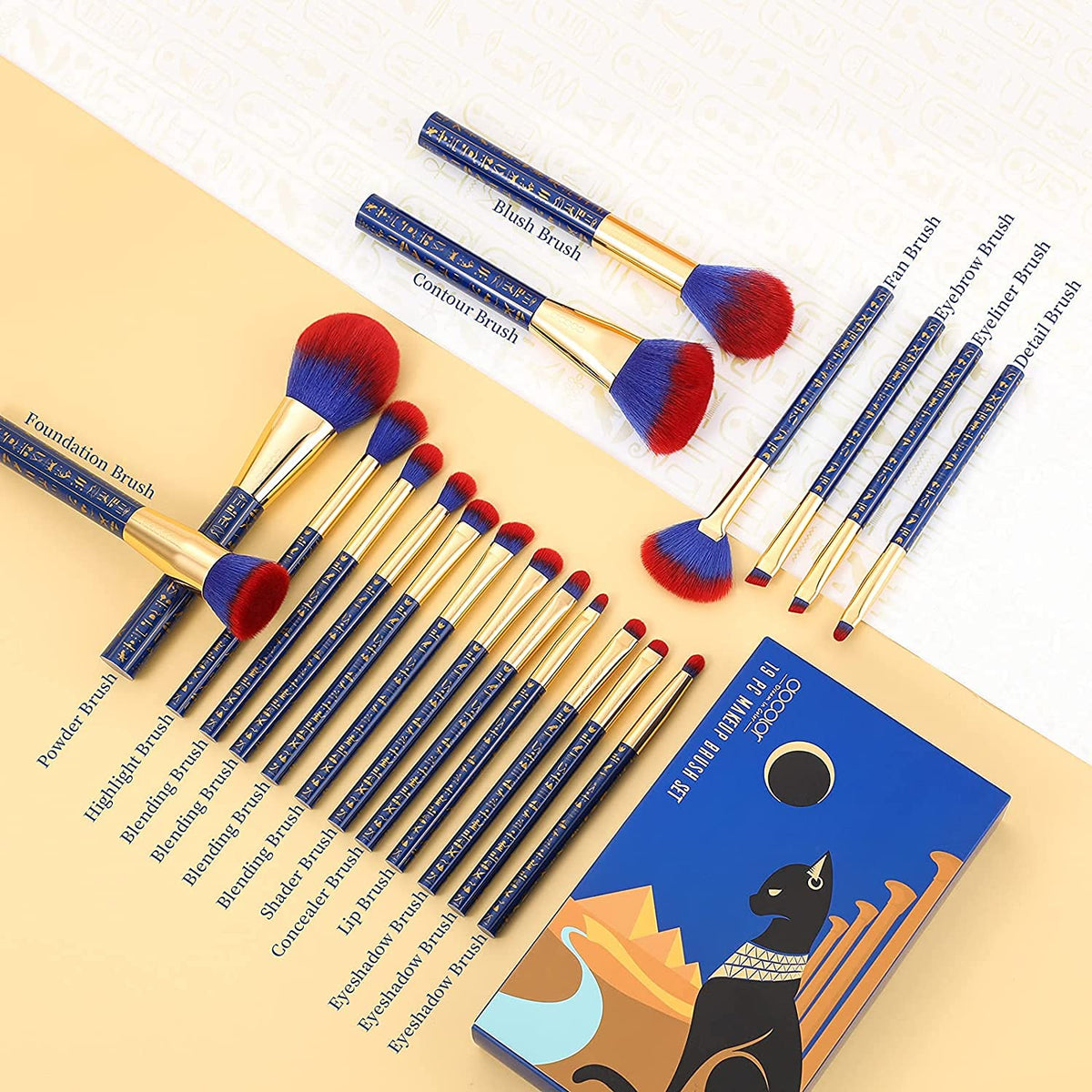 docolor Makeup Brush Set featuring premium synthetic bristles