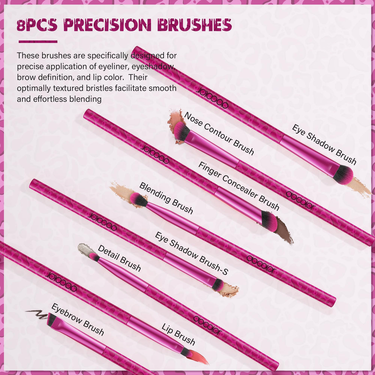 docolor makeup brush set with instruction manual