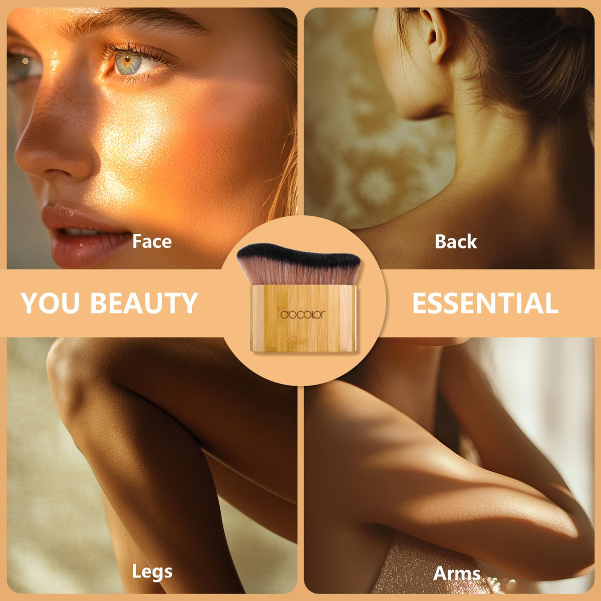 docolor Self Tanner Brush bamboo handle side view
