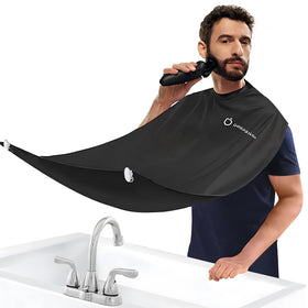 DOEPSILON Beard Bib Apron black model front view