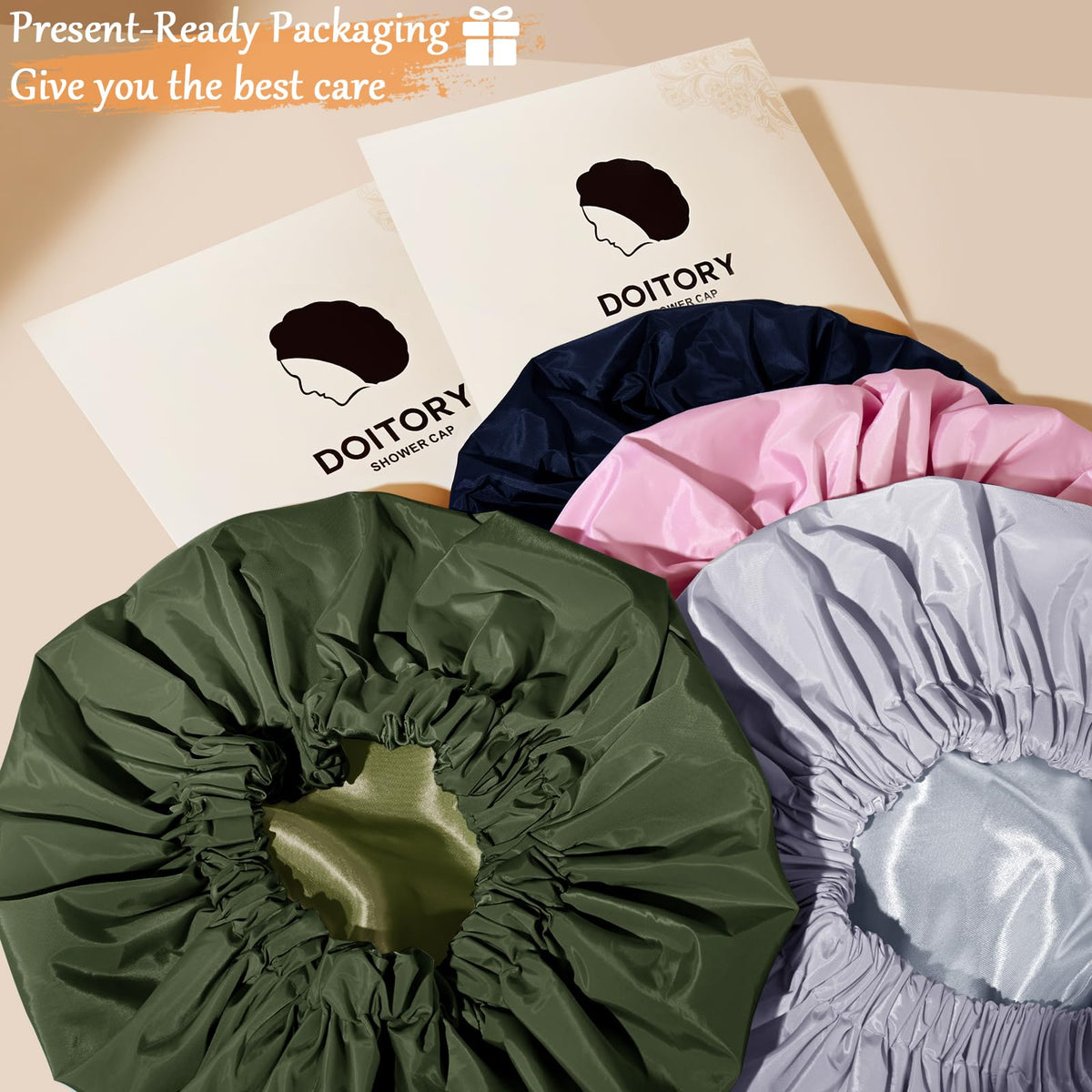 Doitory Shower Cap in a stylish bathroom setting
