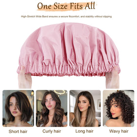 Doitory Shower Cap in use during makeup application