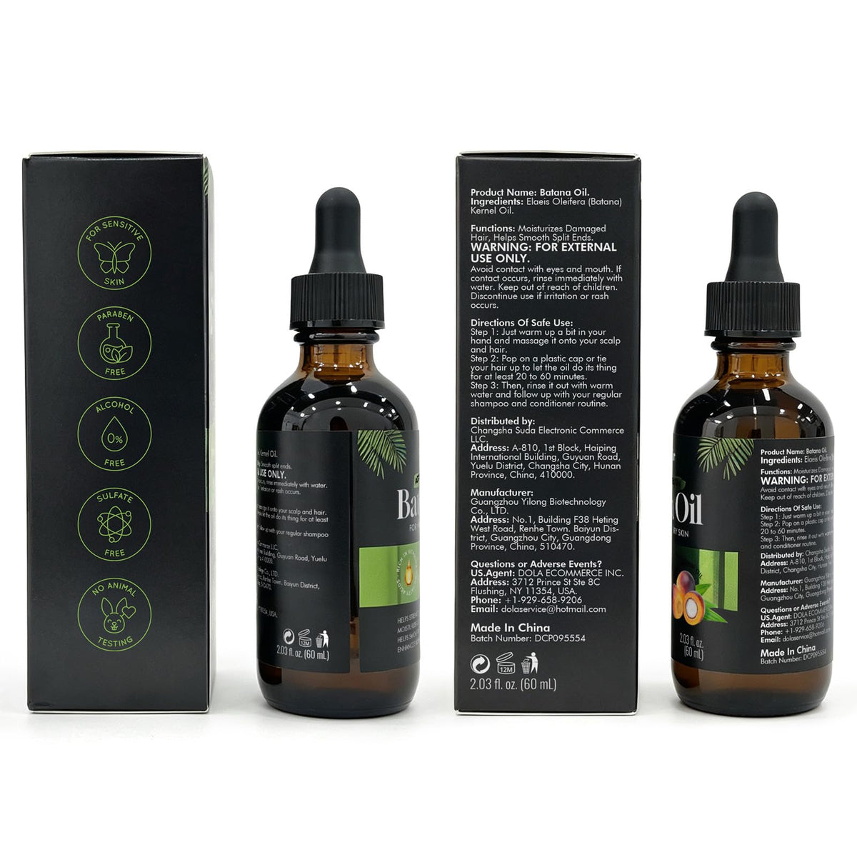 Dolahair Batana Oil 60 mL on a bathroom shelf
