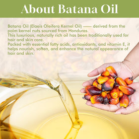 Dolahair Batana Oil 60 mL with fresh leaves