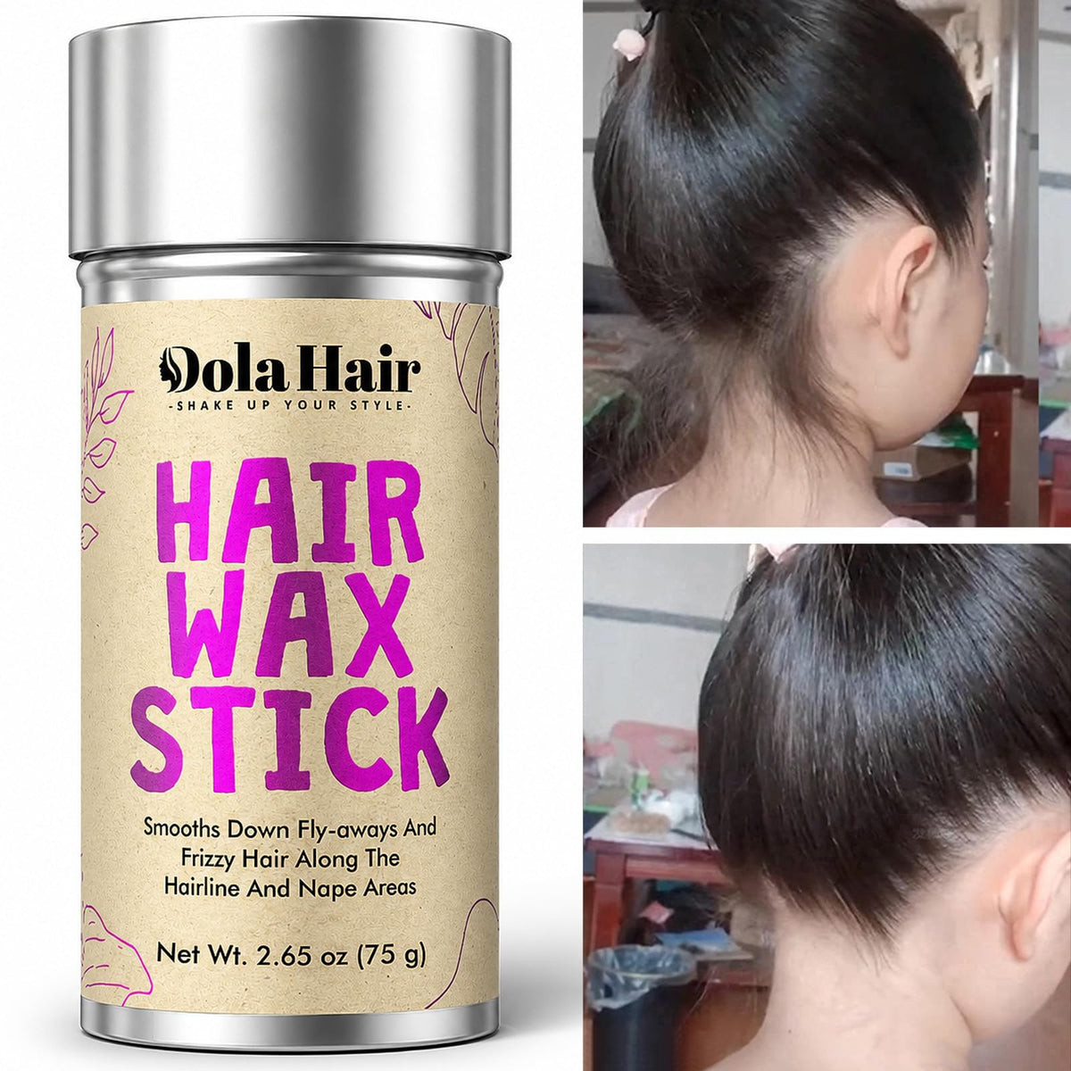 Dolahair Hair Wax Stick 2 pack with packaging