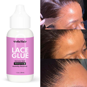 Dolahair Lace Glue bottle with clear label