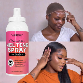 Dolahair Lace Melting Spray Kit back view with instructions